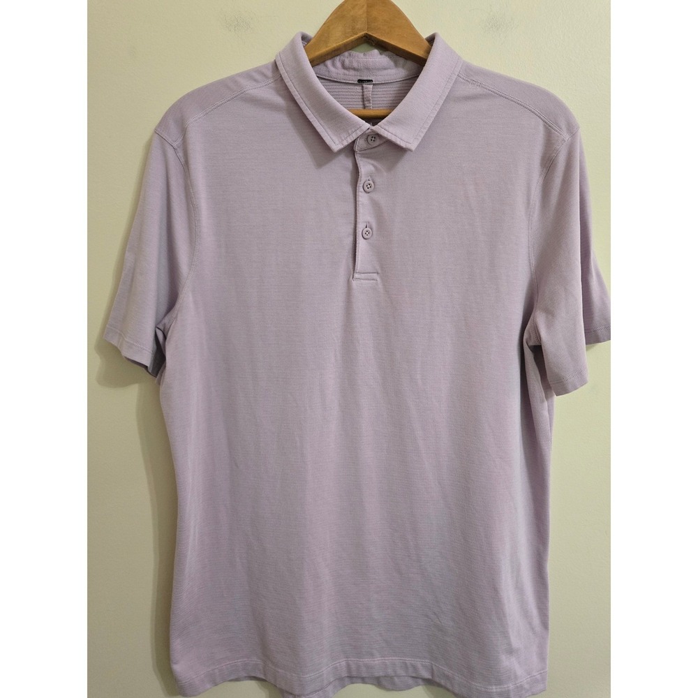 Lululemon Evolution Polo Shirt Mens Small Lavender Purple Short Sleeve Golf
